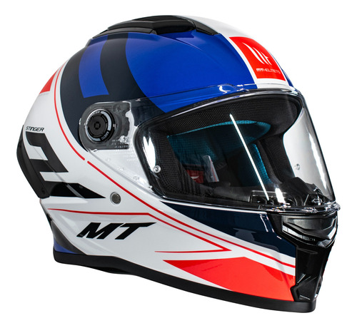 Capacete para moto MT Helmets Stinger  Stinger 2  azul e branco fosco tamanho GG 