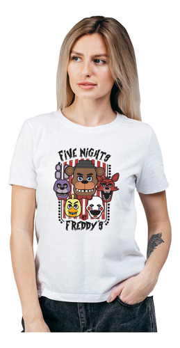 Polera Mujer Five Nights Freddy Fnat Face Gamer Algodon Wiwi