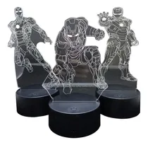 Comprar Lamparas 3d Luces Led Diseño De Iron Man En Acrílico 