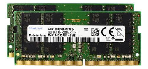 64gb (2x32gb) Ddrmhz Pcsodimm 2rx8 Cl22 1,2 V, Módulo Ram