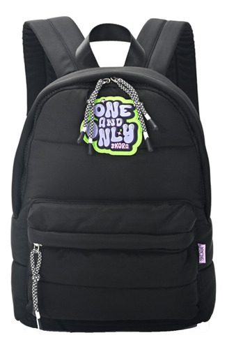 Mochila Skora One & Only Smile Negro Bolsillo Frontal