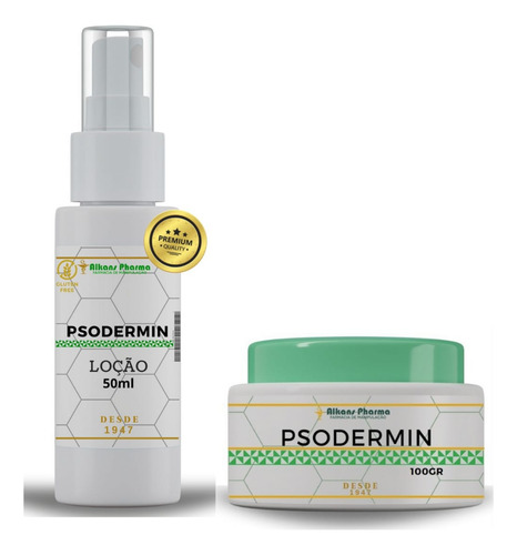 Creme Psodermin 100mg +e Loção Líquida Psodermin Cabelo 50ml
