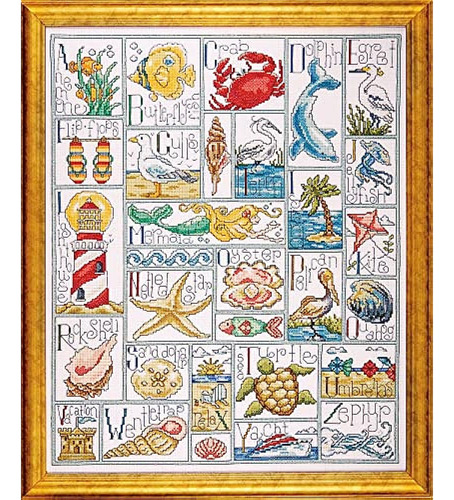 Tobin 14 Count Ocean Abc Kit De Punto De Cruz Contado, 16 Po