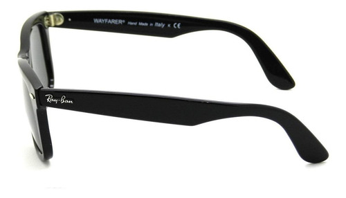 Anteojos de sol Ray-Ban Wayfarer Ease Standard con marco de injected color gloss black, lente green de cristal clásica, varilla gloss black de injected - RB4340