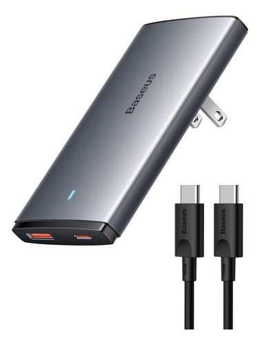 Baseus Usb C Charger, 65w 2 Puertos Cargador De Pared Plano