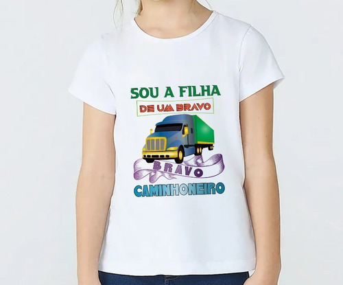 Imagem 2 de 4 de Camiseta Infantil Menina - Filha Do Caminhoneiro
