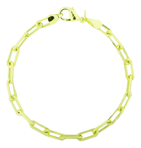 Pulseira Masculina Grossa Malha Cartier Folheada Em Ouro 18k