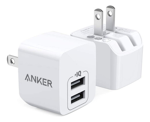 Anker - Cargador Usb, Puerto Dual 12w - Plegable - Power Qi