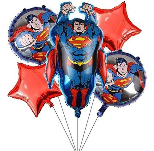 Globos De Fiesta Infantil Globos De Superman, Paquete De 5 G