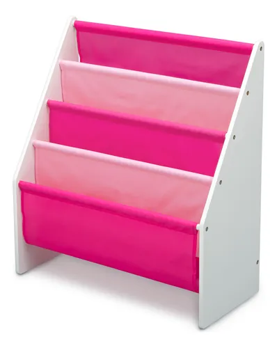 Rack Para Libros Blanco Y Rosado Rosa