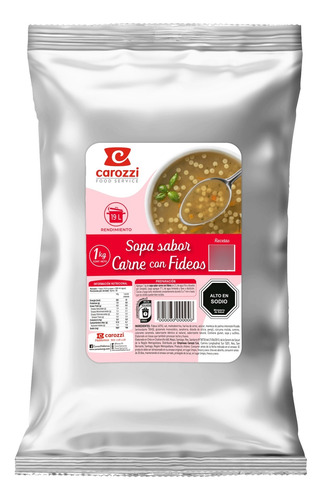 Pack 10 - Sopa Sabor Carne Con Fideos Carozzi Fs 1 Kg