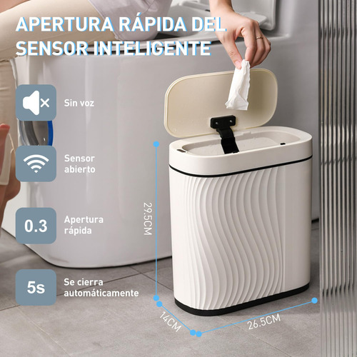 Cubo De Basura Automático Con Sensor Para Baño - 8l Botes