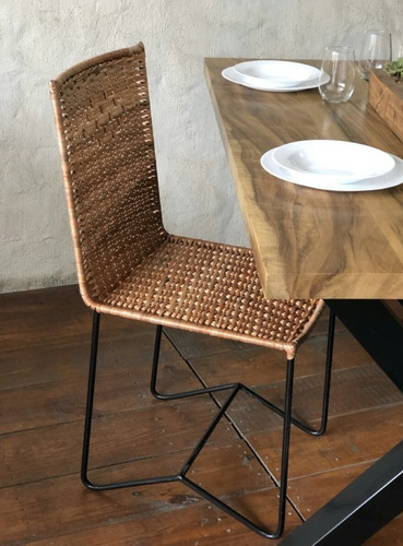 Silla De Mimbre Y Hierro