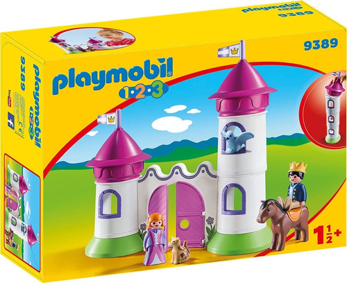 Figura Armable Playmobi 1.2.3 Castillo Con Torre Apilable