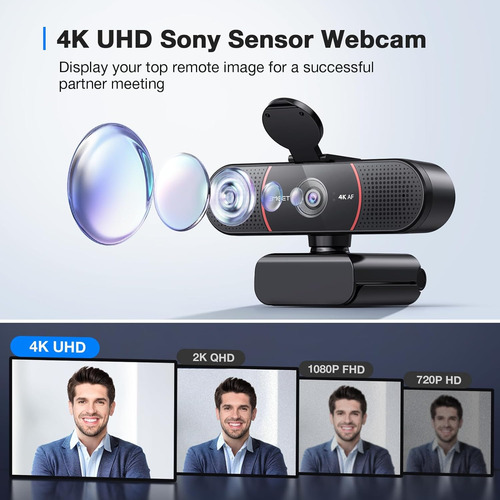 Emeet C960 4k Webcam For Pc, 4k Uhd Sony Sensor, Tof Auto...