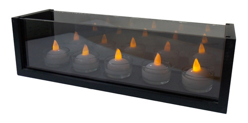 Porta Velas Chic Fantasy Base De Madera Paredes De Cristal