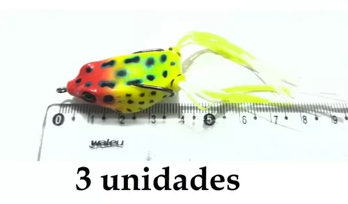 Kit C/ 3 Mini Frog 4 Cm Flog Sapinho Sapo Rã Isca Artificial