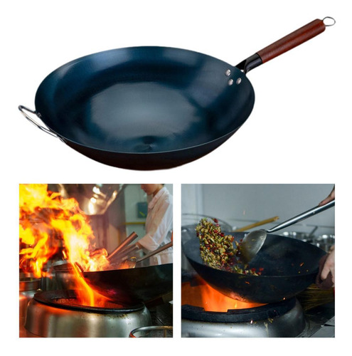 Sartén Wok Antiadherente, Ollas Con 34cm Con Orejas