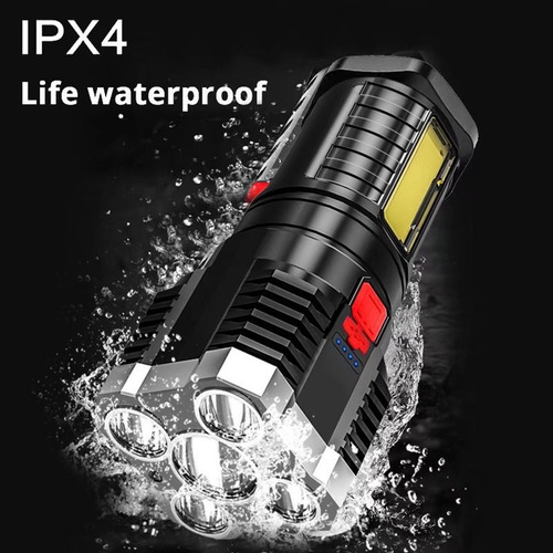 Linterna Usb Recargable Cob De 5 Niveles De Alta Potencia