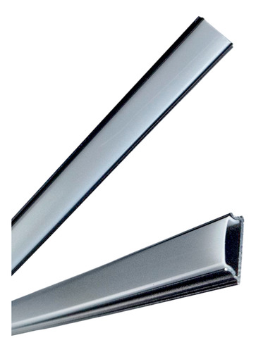 Perfil Aluminio 14,2mm 2 Metros Color Negro (pack 2 Unid)