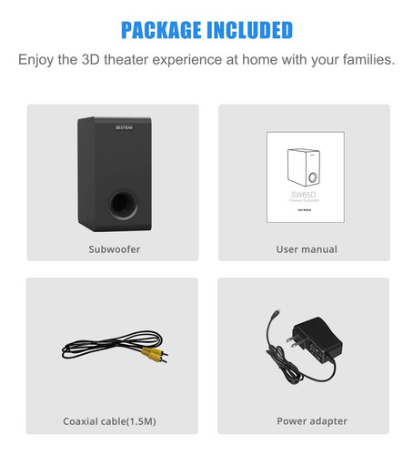 Subwoofer De Audio Domestico Bestisan Powered 6.5, Sonido...
