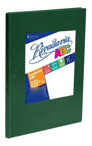 Cuaderno Rivadavia Abc Tapa Dura X98 Hojas Rayadas Verde