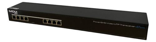Power Balun 8 Canais De Video Hd Com Alimentação + Cor Preto