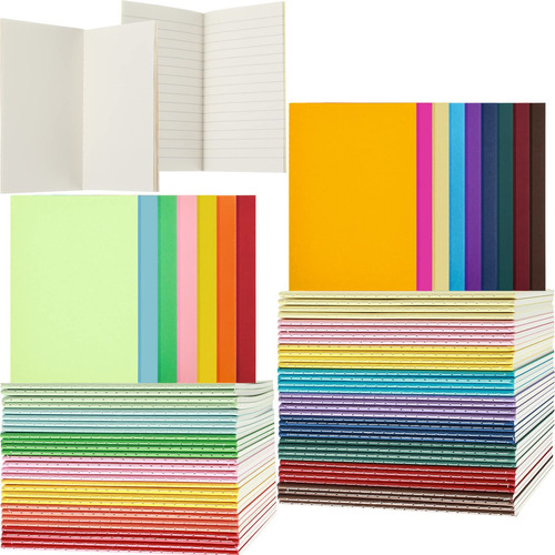 64 Mini Cuaderno Bolsillo Colorido Blanco Forrado Bloc Nota