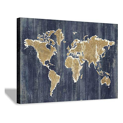 Impresión De Arte De Mapa Del Mundo