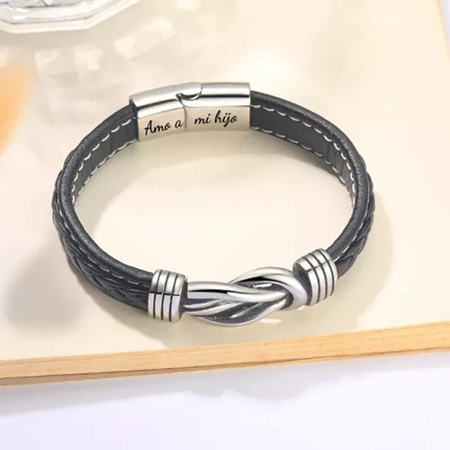 Pulsera De Cuero Trenzado Madre E Hijo Unidos Para Siempre