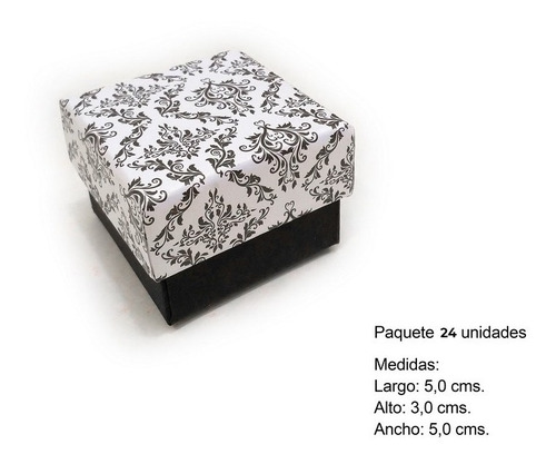Imagen 2 de 4 de Pack De 24 Cajas Para Anillos, Aros O Joyas Estilo Damasco
