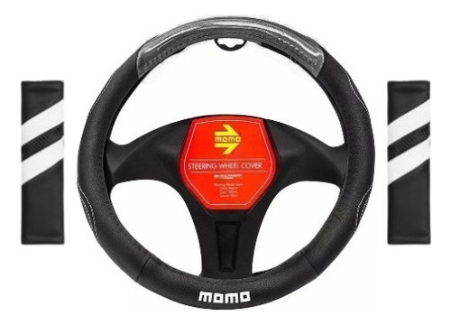 Cubrevolante Deportivo Momo + Cubrecinturón Negro/blanco Negro