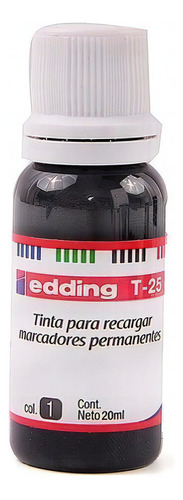 Tinta Edding T-25 Para Marcadores Permanentes X20ml. Negra