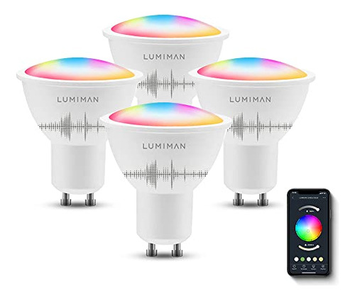 Smart Gu10 Spotlight Bulb, 2 Pack, Music Sync, Rgbcw M2p3q