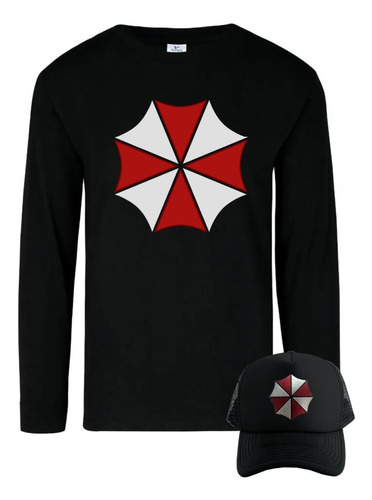 Camiseta Resident Evil Manga Larga Camibuso Obsequio Gorra 