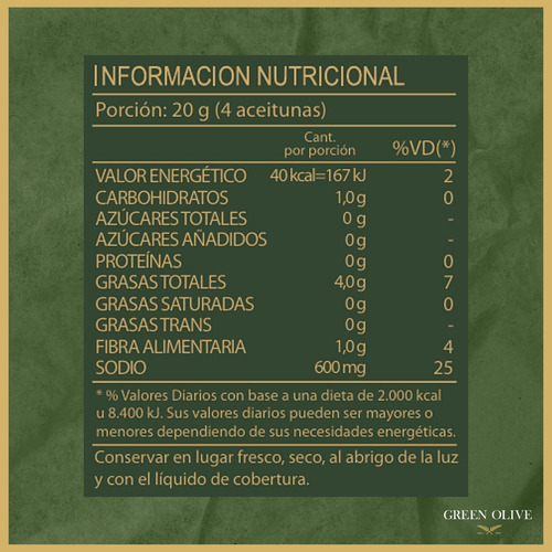 Aceitunas Verdes Nº3 X5kg Esc