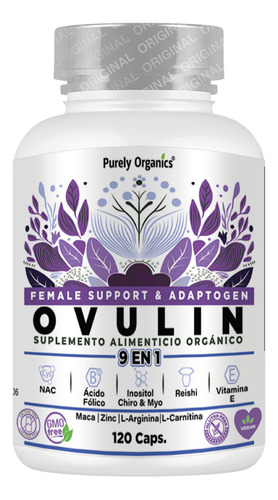 Ovulin Vitaminas Mujer 9 En 1 Inositol Adaptógeno 120 Cápsulas Sin sabor