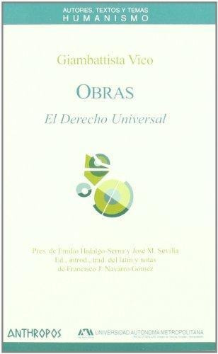 Obras Iii - El Derecho Universal, Vico, Anthropos