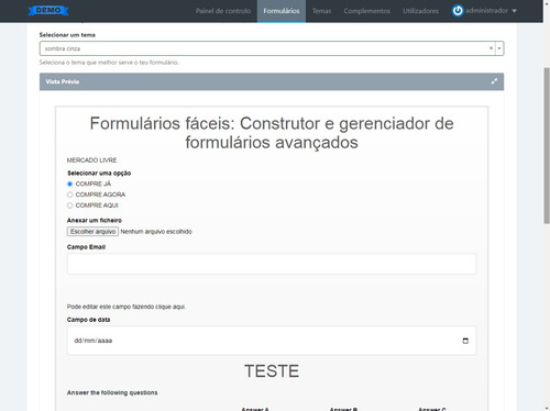 Construtor E Gerenciador De Formulários
