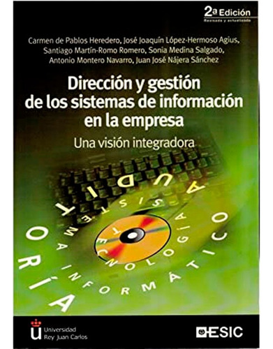 Direccion Y Gestion De Los Sistemas De Informacion En La Empresa  Carmen De Pablos, De Carmen De Pablos. Editorial Esic, Tapa Blanda En Español, 2001