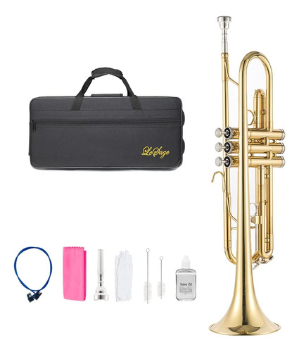 Lesage Standard Bb Trumpet B Trompeta De Oro Plana Para Estu