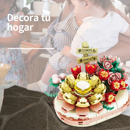 Bloques Para Niños Juguete De Construcción Flor Maceta 315pz