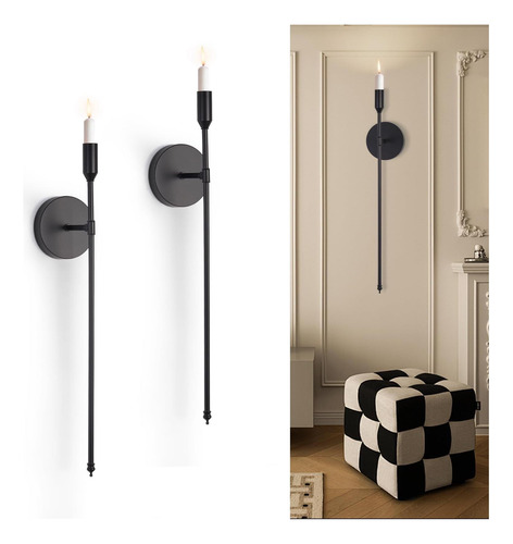 Bodoniy Candeler De Pared, Apliques De Velas De Pared Negra
