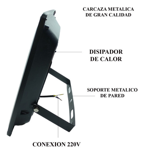 Imagen 4 de 10 de Reflector Led Exterior 150w Bajo Consumo Alta Potencia Frio