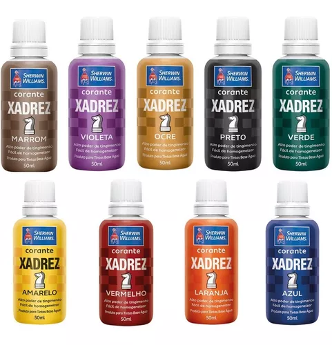 Corante Pigmento Liquido Xadrez Bisnaga 50ml - kit com 6un