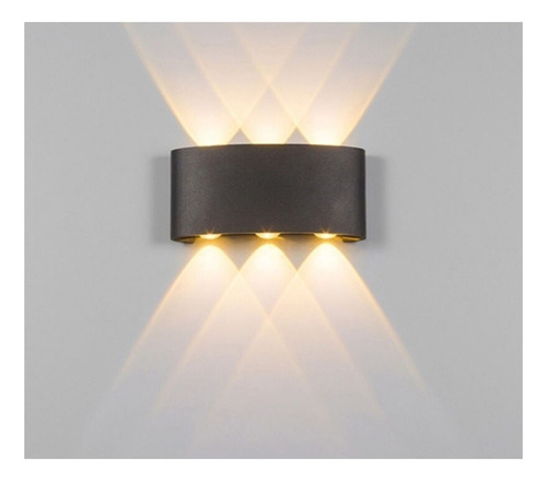 Pack X2 Lampara Led Focos Exterior Pared 6w Luz Cálida 3500k