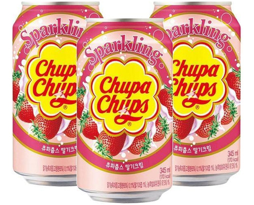 Refrigerante Coreano Chupa Chups Morango 345ml