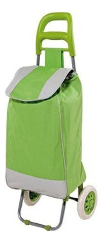 Carrito De Compras Resistente Bolso Ruedas Lona Colores Color Verde Claro