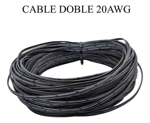 Cable Doble 20awg Negro (0.80$ Por Metro)