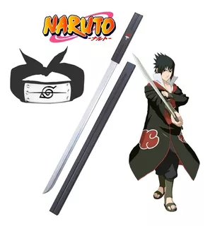 Espada Katana Sasuke Uchiha + Funda + Cinto + Bandana Naruto